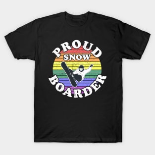 Retro LGBT Proud Snow Boarder T-Shirt